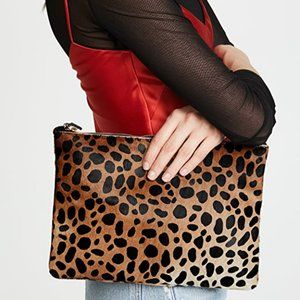 8/25 LAST DAY📦 Clare V Calf Hair Leopard Clutch
